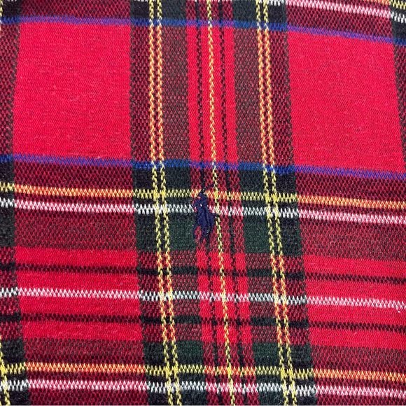Vintage Polo By Ralph Lauren Shirt Mens Large Red Tartan Plaid Rugby 90s Polo - Picture 5 of 8